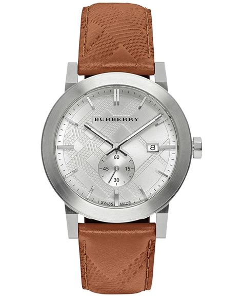 burberry men's swiss chronograph the city brown leather strap timepiece|Burberry Men's Swiss Chronograph The City Brown Leather .